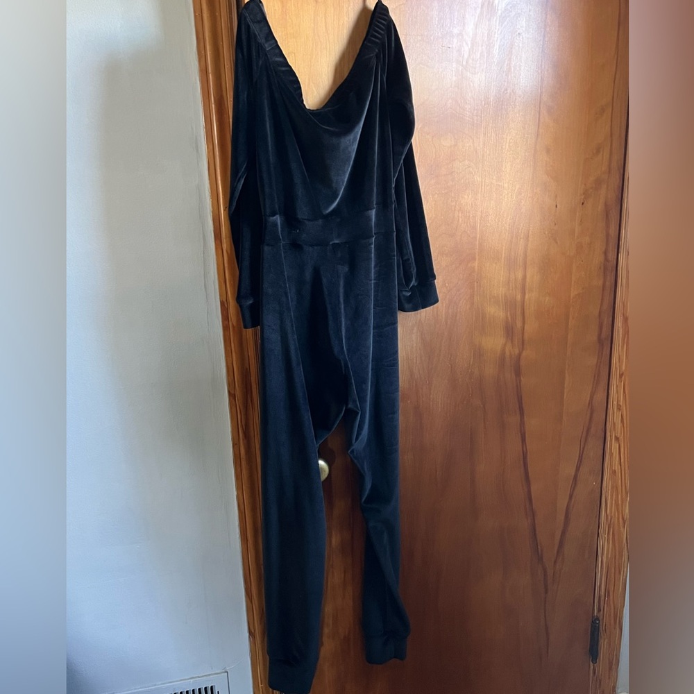 Fashion Nova Black Need a Hug Velour Jumpsuit - Picture 2 of 6